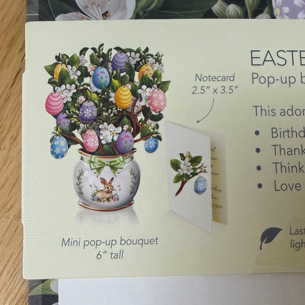 Freshcut Paper Mini Easter Egg Tree Pop-Up Greeting Card - Floral & Pastel Eggs - Picture 3 of 8